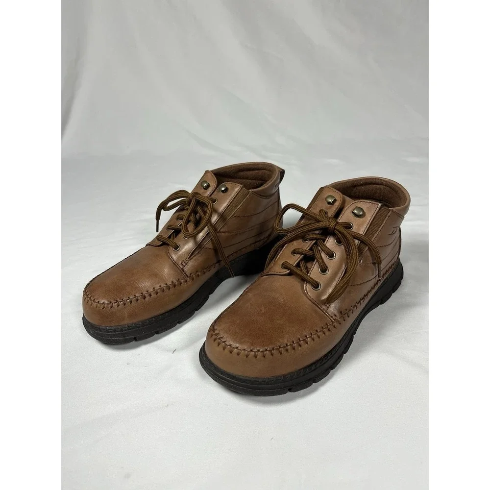 Dr. Scholl's Brown Leather Chukka Ankle Boots Men's Size 7.5 Comfort Casual